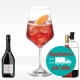 Spritz Campari con campari bitter, prosecco maschio dei cavalieri e seltz